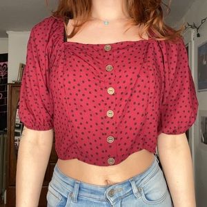 Red and black top